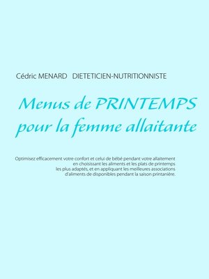 cover image of Menus de printemps pour la femme allaitante